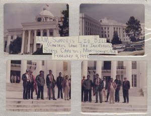 Members of the American Agriculture Movement, on the steps of the Capitol in Montgomery, Alabama.