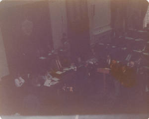 Legislators and members of the American Agriculture Movement in the House chamber of the Capitol in Montgomery, Alabama.
