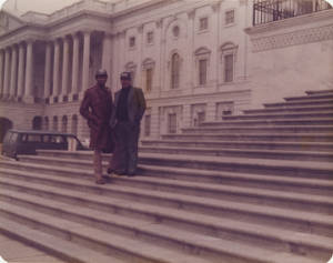 Albert "Peter" Datcher and another member of the American Agriculture Movement in Washington, D.C., during federal hearings on the organization.