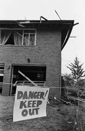 Home of Arthur Shores in Birmingham, Alabama, after it was bombed.