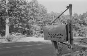 Mailbox in front of A. G. Gaston's home in Birmingham, Alabama.