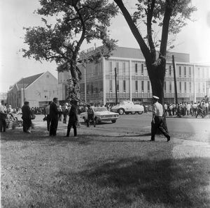 Civil rights demonstrators marching in downtown Birmingham, Alabama, during the Children's Crusade.