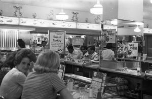 Civil rights demonstrators participating in a sit-in at a department store in Birmingham, Alabama.