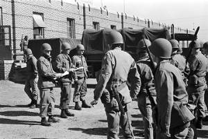 National Guard troops preparing to be deployed for the Selma to Montgomery March.