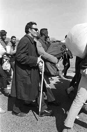 Marchers on U.S. Highway 80 during the Selma to Montgomery March.