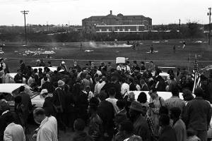Marchers leaving the City of St. Jude in Montgomery, Alabama, on the final day of the Selma to Montgomery March.
