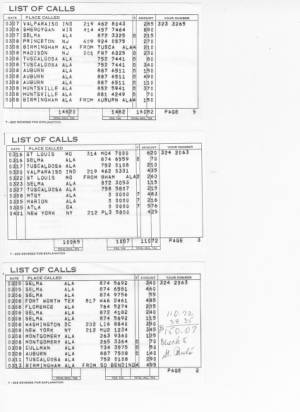 List of Calls Pg. 1