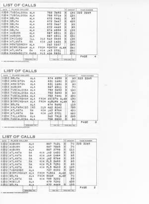 List of Calls Pg. 2