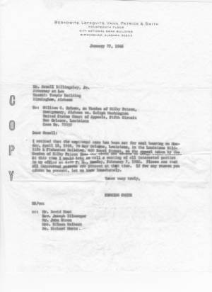 Letter from Erskine Smith to Orzell Billingsley, Jr. on January 27, 1966