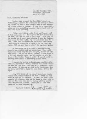 Letter to the Walberts from Margaret Hatch (?)