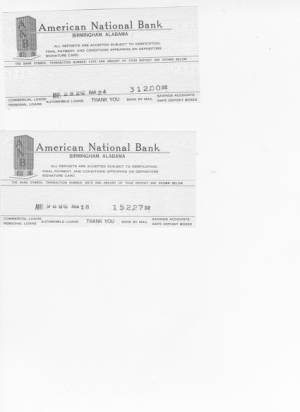 Concerned White Citizens of Alabama Deposit Slip from March of 1965
