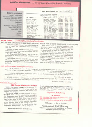 Congressional Staff Directory Flyer (back cover)