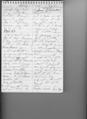 Eileen Walbert's Shorthand Notes, August of 1965 Pg. 1
