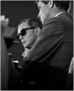 Senators Joseph Clark and Robert F. Kennedy of the Senate Subcommittee on Employment, Manpower, and Poverty, listening to testimony during a hearing at the Heidelberg Hotel in Jackson, Mississippi.