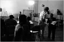 Fanny Lou Hamer, Unita Blackwell, and others, leaving the table where they had been seated before the Senate Subcommittee on Employment, Manpower, and Poverty, during a hearing at the Heidelberg Hotel in Jackson, Mississippi.