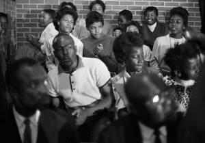 Audience at Harrison Street Baptist Church in Greenville, Alabama, during an appearance by Martin Luther King, Jr.