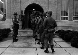 National Guardsmen entering the Autauga County courthouse before Stokely Carmichael's release from prison.