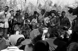 Students from Tuskegee Institute during a demonstration to protest the murder of Samuel L. Younge, a civil rights worker.
