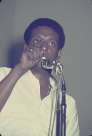 Stokely Carmichael speaking to the student union at Miles College in Birmingham, Alabama.