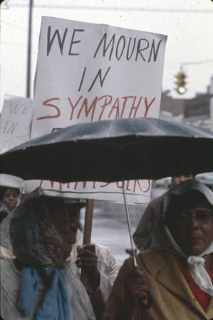 Demonstrators marching to the Jefferson County courthouse in Birmingham, Alabama, to protest the incarceration of Martin Luther King, Jr., and several other civil rights leaders.