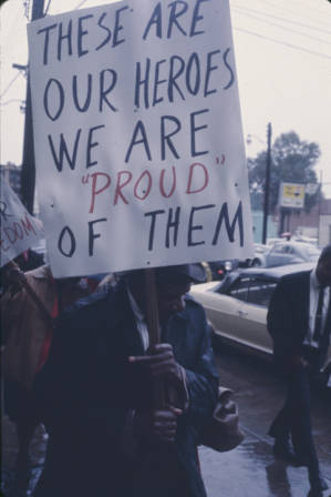 Demonstrators marching to the Jefferson County courthouse in Birmingham, Alabama, to protest the incarceration of Martin Luther King, Jr., and several other civil rights leaders.