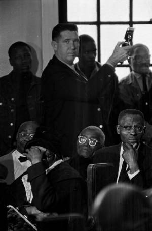 Audience at Tabernacle Baptist Church in Selma, Alabama, probably listening to Martin Luther King, Jr., speak.