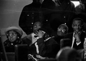 Audience at Tabernacle Baptist Church in Selma, Alabama, probably listening to Martin Luther King, Jr., speak.