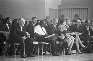 Audience listening to testimony before the Senate Subcommittee on Employment, Manpower, and Poverty, during a hearing at the Heidelberg Hotel in Jackson, Mississippi.