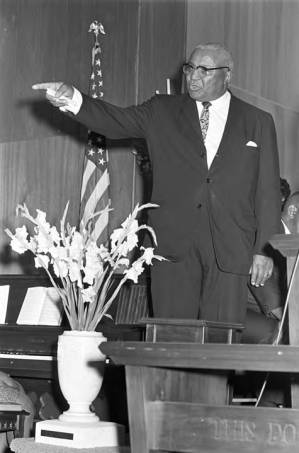 Martin Luther King, Sr., speaking to an audience at Holt Street Baptist Church in Montgomery, Alabama.