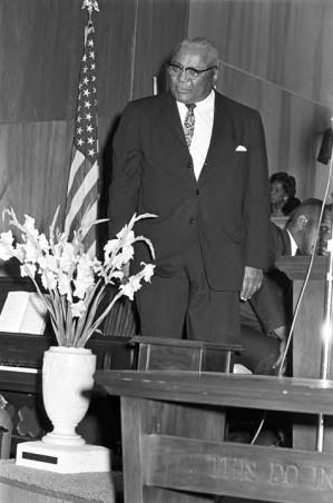 Martin Luther King, Sr., speaking to an audience at Holt Street Baptist Church in Montgomery, Alabama.