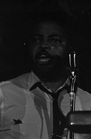 Hosea Williams speaking to an audience at St. Paul AME Church in Birmingham, Alabama.