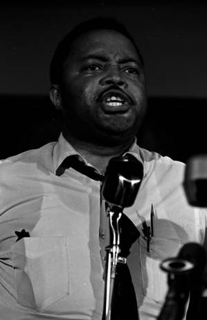 Hosea Williams speaking to an audience at St. Paul AME Church in Birmingham, Alabama.