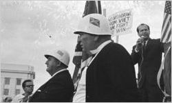 Alabama Grand Dragon James Spears speaking at a Ku Klux Klan rally in Montgomery, Alabama, from the back of a pickup truck.