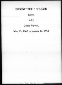 Crime Reports, May 13, 1960 to January 12, 1961