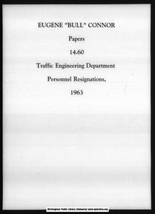 Traffic Engineering Department Personnel Resignations, 1963