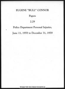 Police Department Personal Injuries, June 11, 1959 to June 10, 1959