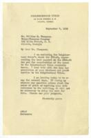 Correspondence Between Neighborhood Union and Barge -Thompson Company, September 7, 1932