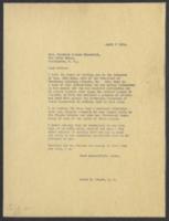 Correspondence Between Oscar De Priest and Mrs. Franklin Delano Roosevelt, April 5, 1934