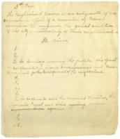 Notes on Neighborhood Union Description, 1911