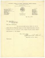 Correspondence National League on Urban Conditions Among Negroes and Mrs. John Hope, May 8, 1914
