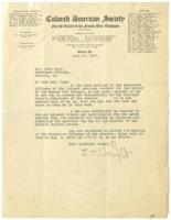 Correspondence Between Colored American Society for the Relief of the French War Orphans and Mrs. John Hope, July 31, 1917