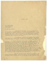 Correspondence Between Mrs. Helen Curtiss, March 1, 1918
