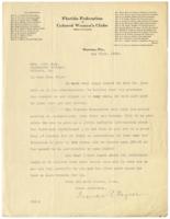 Correspondence Between Florida Federation of Colored Women's Clubs and Mrs. John Hope, May 21, 1920