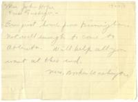 Correspondence Between Mrs. Booker Washington and Mrs. John Hope, circa 1920