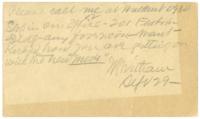 Note from Whitham, circa 1925