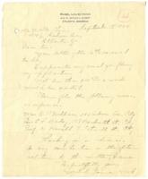 Correspondence Between Mabel Louise Hood and Mr. Walter Chivers, September 17, 1924