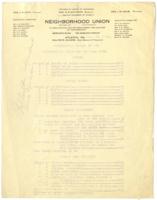Statistical Report of the Neighborhood Union For the Year, 1925