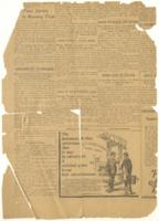 Newspaper Clipping, circa 1910