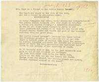 Mrs. Anderson Banquet Speech, July 8, 1933