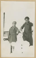Girls with Snowman, circa 1933
